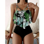 Amalfi Originals | Tankini à volants et imprimé feuilles