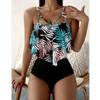 Amalfi Originals | Tankini à volants et imprimé feuilles