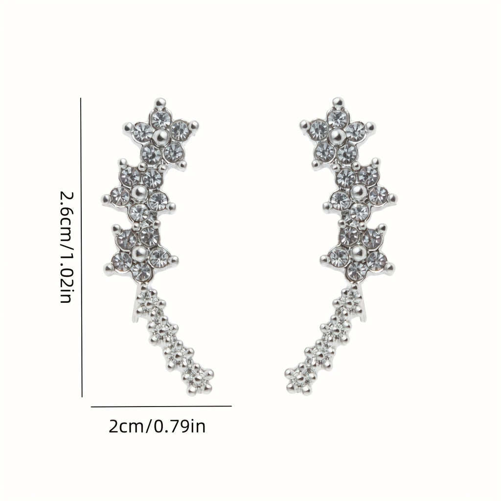 Elegantes pendientes florales de plata, de estilo atemporal