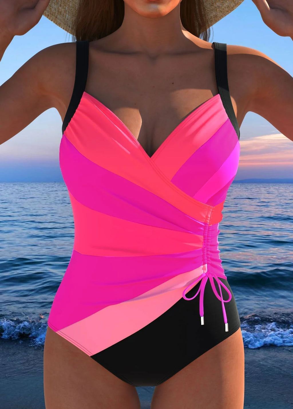 Selene Originals | Maillot de bain de luxe dos nageur imprimé multicolore