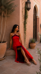 Robe longue dos nu fendue