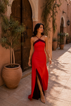 Robe longue dos nu fendue