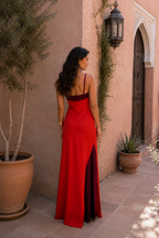 Robe longue dos nu fendue