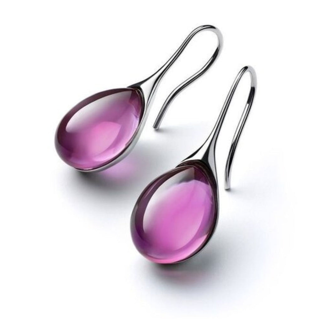 Elegantes pendientes colgantes con cristales