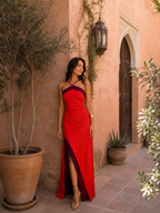 Robe longue dos nu fendue