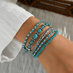 Ensemble de bracelets bohèmes avec perles turquoise