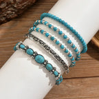 Ensemble de bracelets bohèmes avec perles turquoise