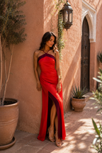 Robe longue dos nu fendue