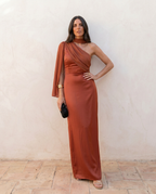 Ana | Vestido Vintage Liso con Lazo y Talle Alto